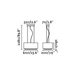 Colgante Vesper rectangular marrón Faro